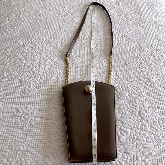 VTG Safi brown leather rectangular bag w/chain shoulder strap - Picture 8 of 10